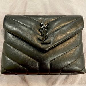 YSL LouLou Toy Strap Bag in Matelasse “Y” leather black